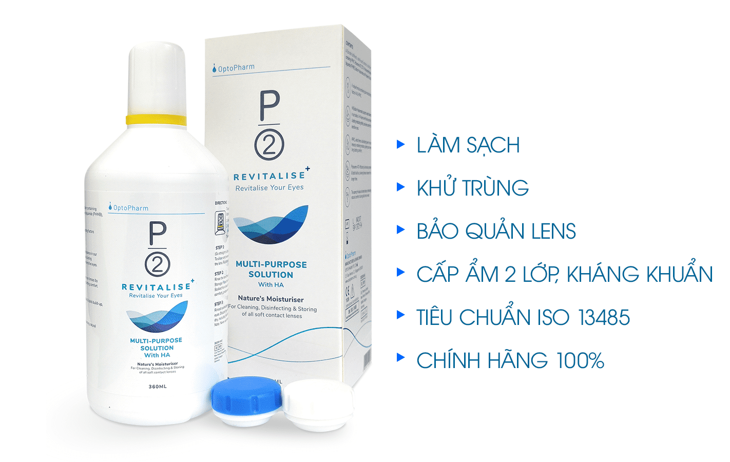 Nước Ngâm Kính Áp Tròng P2 Revitalise 120ml 360ml (tặng Khay đựng Lens) Nước Ngâm Kính Áp Tròng P2 Revitalise 120ml 360ml (tặng Khay đựng Lens)