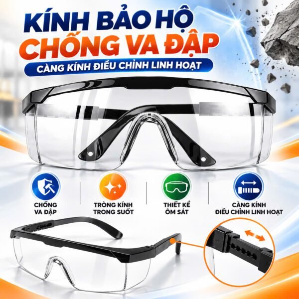 Kính bảo hộ chống va đập bảo vệ mắt